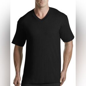 Hanes Classic Black V-Neck Men's 2XL Shirt 5-Pack